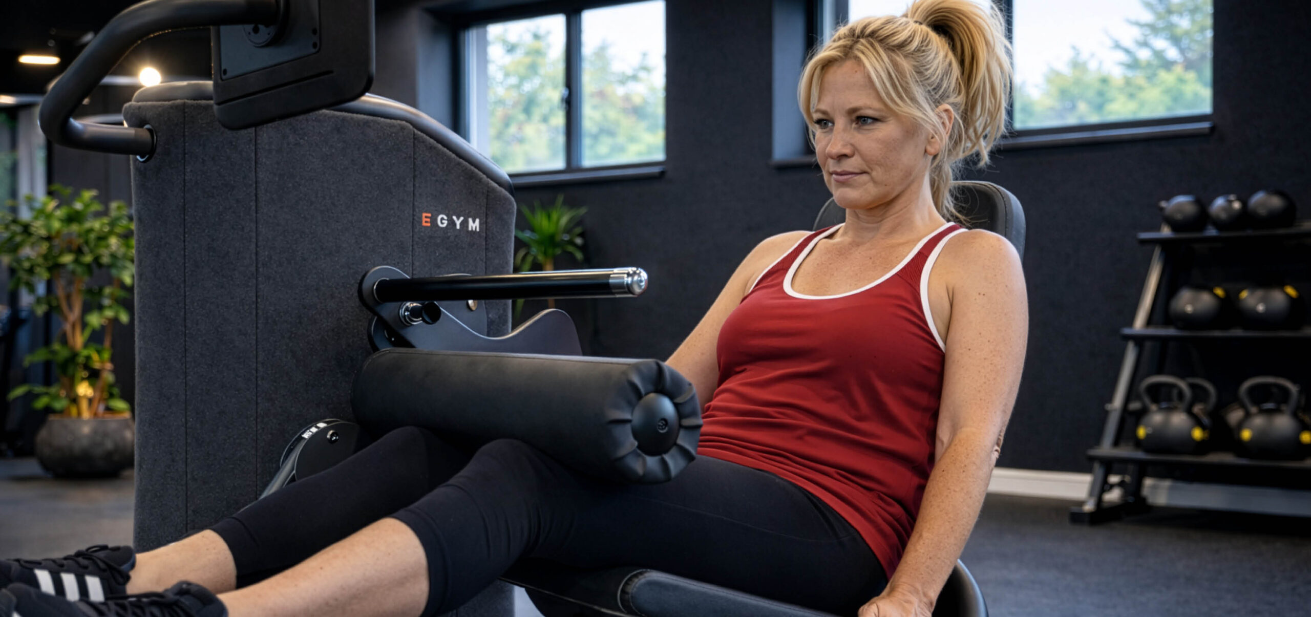 Stark Kvinna i egymmaskin